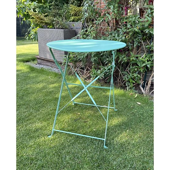 Mobilier de Balcon en Acier (2 chaises pliantes + table) SEMPLICI Menthe