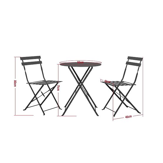 Mobilier de Balcon en Acier (2 chaises pliantes + table) SEMPLICI Menthe