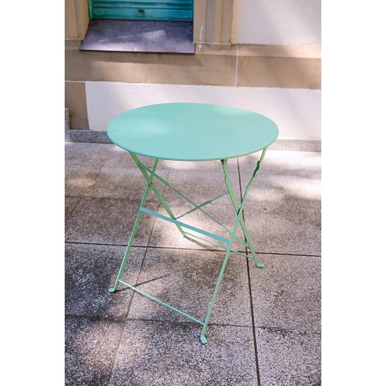 Mobilier de Balcon en Acier (2 chaises pliantes + table) SEMPLICI Menthe