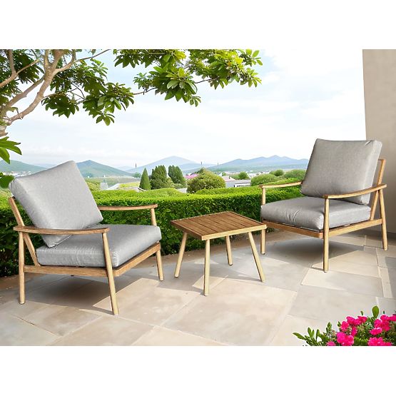 Mobilier de balcon en aluminium (2 fauteuils + table) SERANO