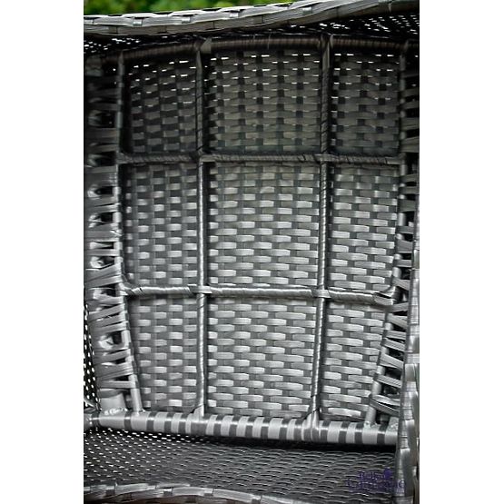 Mobilier de jardin en résine tressée (canapé 123cm, 2 fauteuils + table) UNICO noir