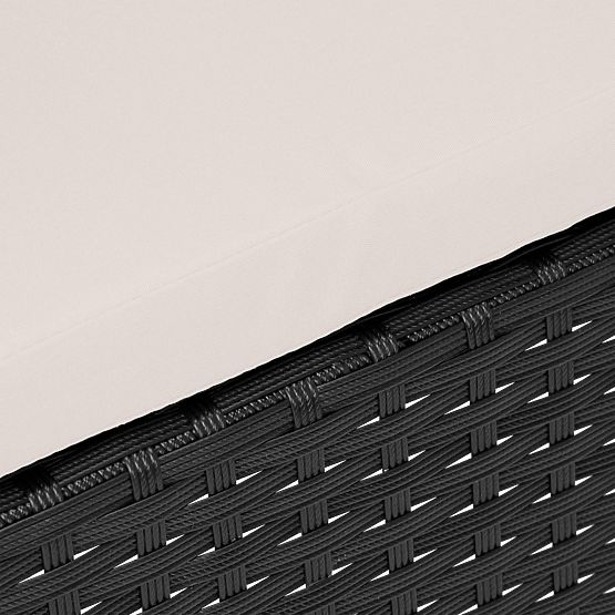 Mobilier de jardin en résine tressée ensemble 4 en 1 MAGNOLIA noir coussins beiges