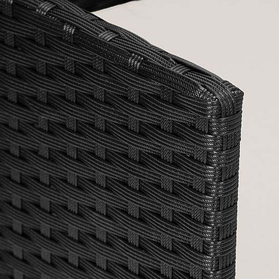 Mobilier de jardin en résine tressée ensemble 4 en 1 MAGNOLIA noir coussins beiges