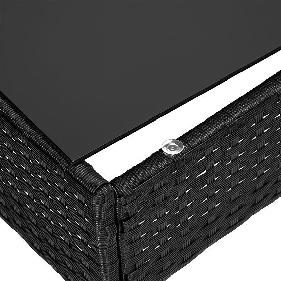 Mobilier de jardin en résine tressée ensemble 4 en 1 MAGNOLIA noir coussins beiges