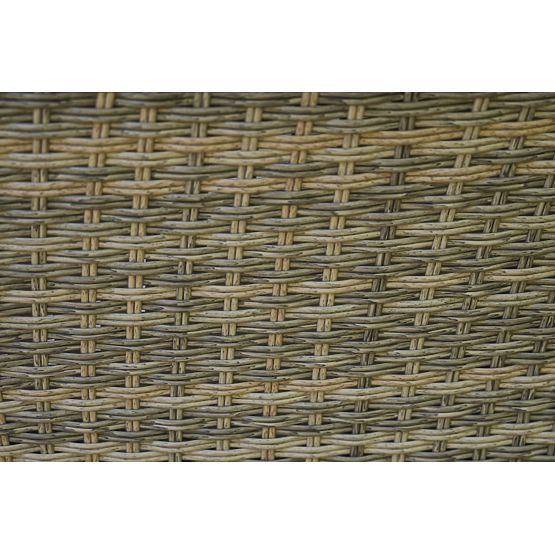 Mobilier de jardin en résine tressée (grand canapé 3 places + 2 fauteuils + table) LARGO Gris Mélang