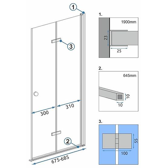 Module de cabine FOLD N2 70 Chrome