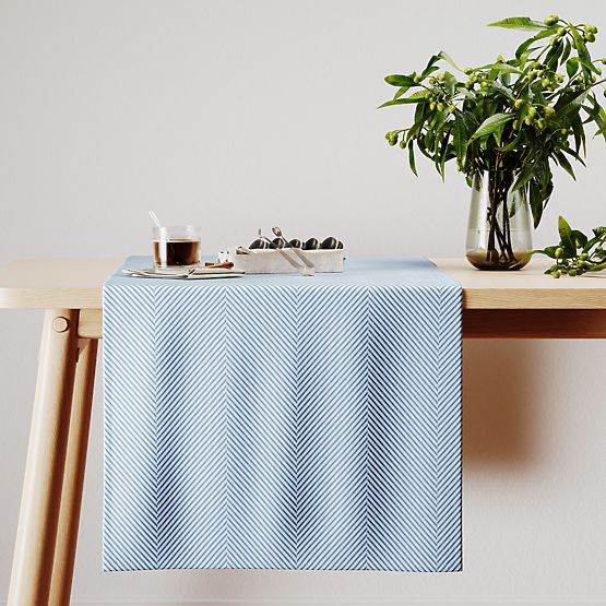 Nappe CLEAR couleur bleu marine motif imprimé boho 40x140 ameliahome