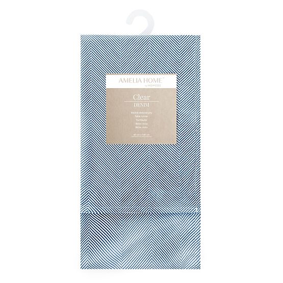 Nappe CLEAR couleur bleu marine motif imprimé boho 40x140 ameliahome