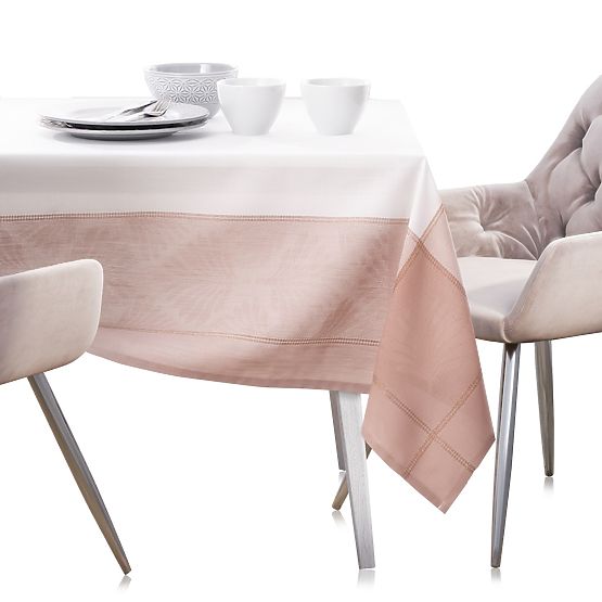 Nappe LILLE couleur rose motif classique lisse 130x160 ameliahome