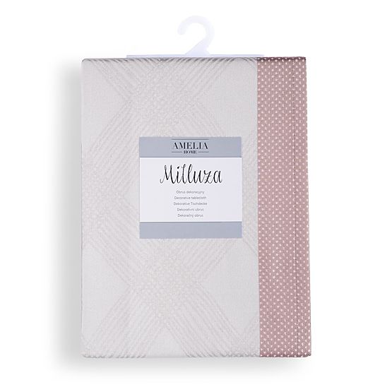 Nappe MILLUZA crème métallisée motif classique 140x300 ameliahome