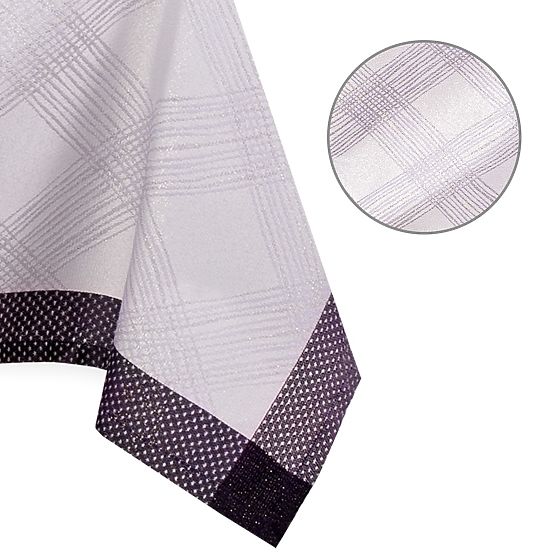 Nappe MILLUZA crème métallisée motif classique 140x400 ameliahome