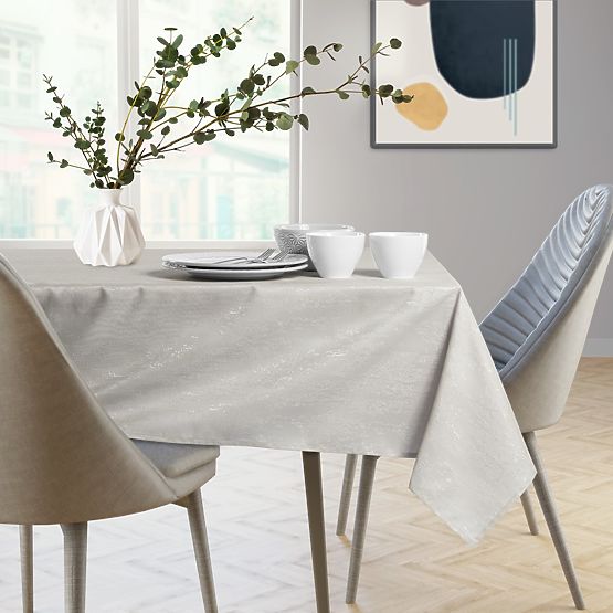 Nappe VESTA couleur crème motif moderne embossé 30x140 ameliahome
