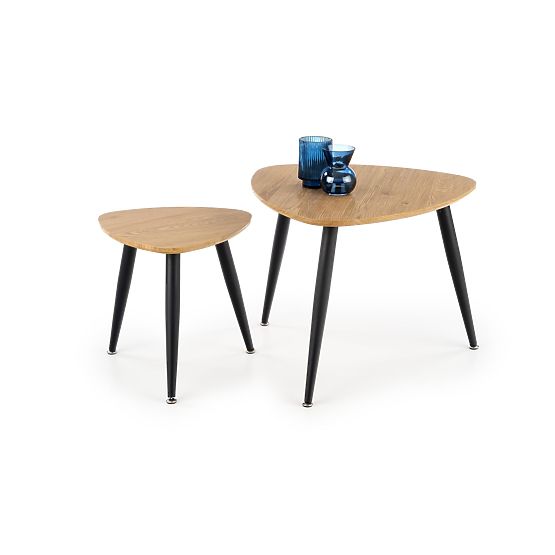 NICEA 2, ensemble de 2 tables en chêne doré/noir