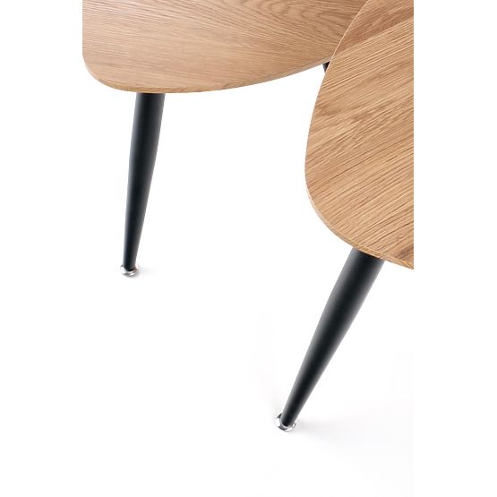 NICEA 2, ensemble de 2 tables en chêne doré/noir