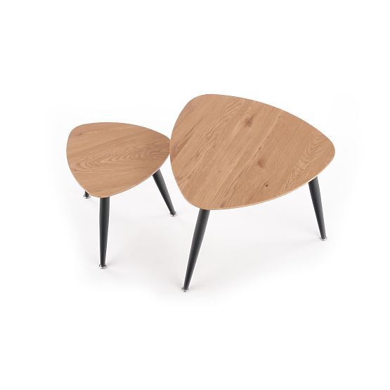 NICEA 2, ensemble de 2 tables en chêne doré/noir