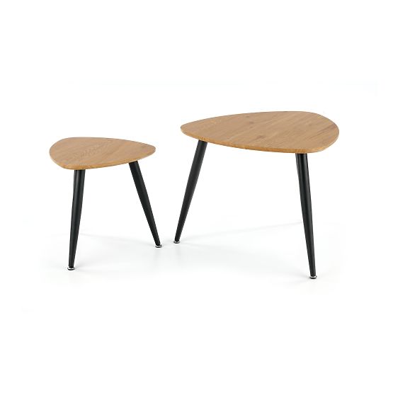 NICEA 2, ensemble de 2 tables en chêne doré/noir