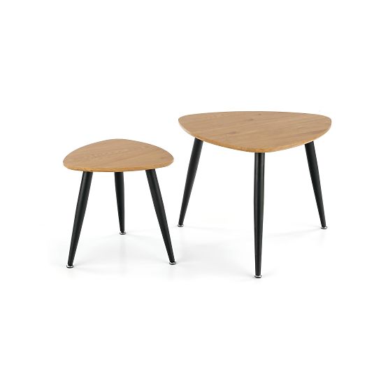 NICEA 2, ensemble de 2 tables en chêne doré/noir