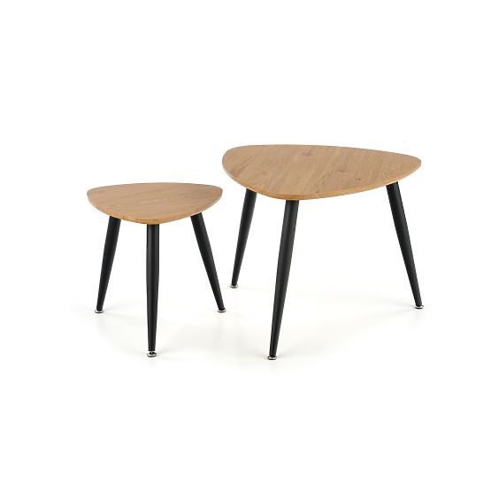 NICEA 2, ensemble de 2 tables en chêne doré/noir