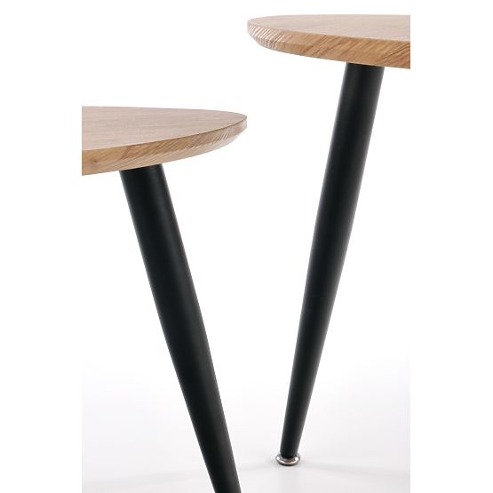 NICEA 2, ensemble de 2 tables en chêne doré/noir