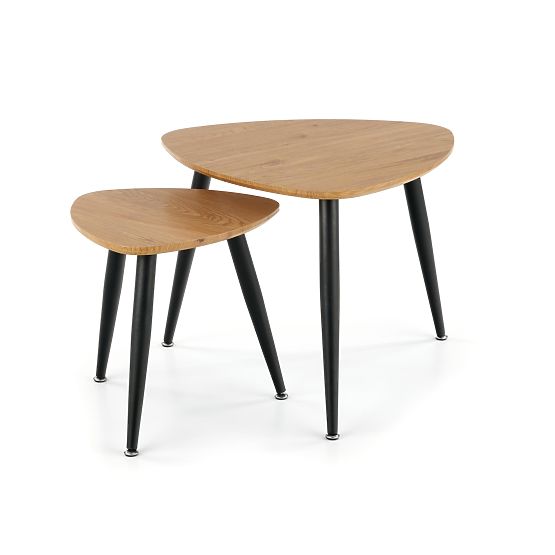 NICEA 2, ensemble de 2 tables en chêne doré/noir