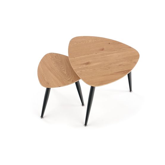 NICEA 2, ensemble de 2 tables en chêne doré/noir