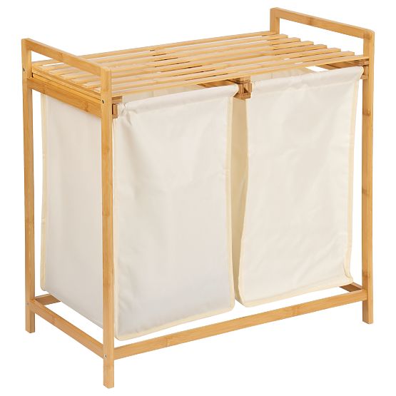 Panier en bambou pour linge ou jouets HANOI 2 compartiments