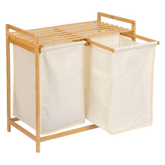 Panier en bambou pour linge ou jouets HANOI 2 compartiments