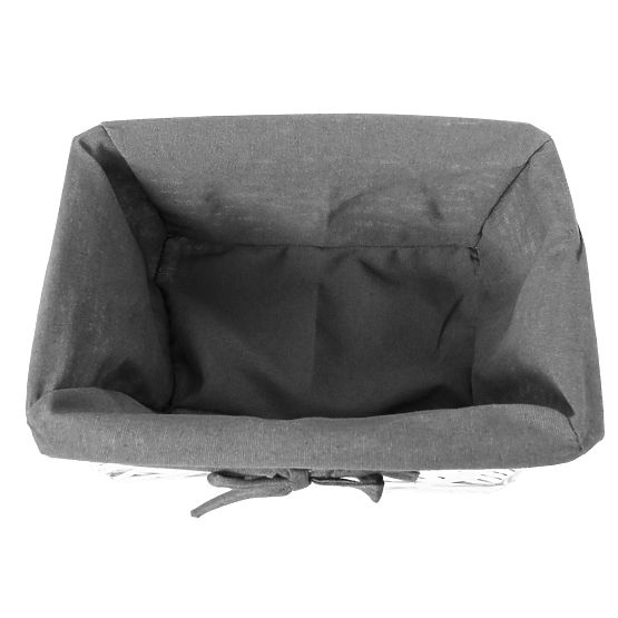 Panier en osier 30x20x15 cm - blanc et gris