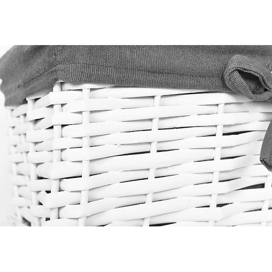 Panier en osier 30x20x15 cm - blanc et gris