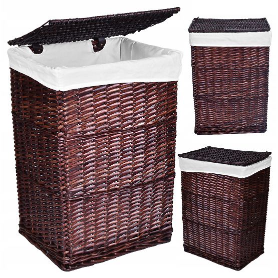 Panier en osier 72L 40x30x60 cm marron