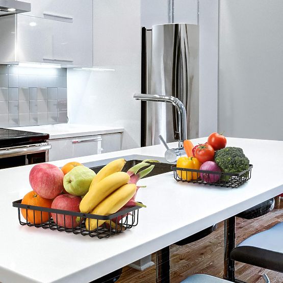 Panier à fruits PULOS 2 niveaux noir