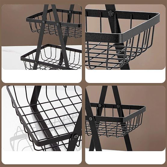 Panier à fruits PULOS 3 niveaux noir