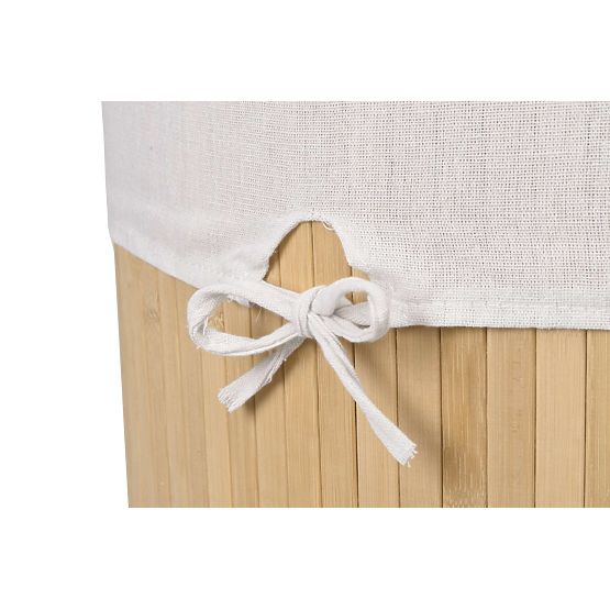 Panier à linge d'angle en bambou avec couvercle naturel 60L