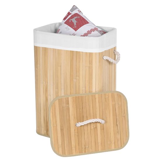 Panier à linge en bambou 1 compartiment naturel