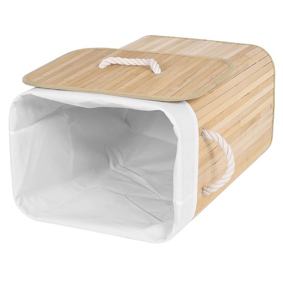 Panier à linge en bambou 1 compartiment naturel