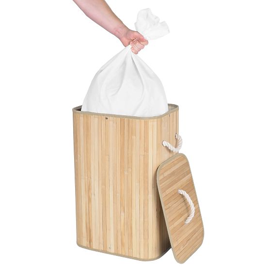 Panier à linge en bambou 1 compartiment naturel