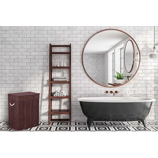 Panier à linge en bambou avec couvercle 100L wenge