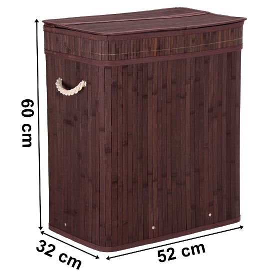 Panier à linge en bambou avec couvercle 100L wenge