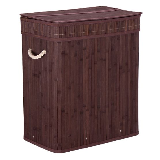 Panier à linge en bambou avec couvercle 100L wenge