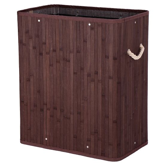 Panier à linge en bambou avec couvercle 100L wenge