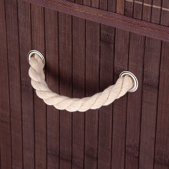 Panier à linge en bambou avec couvercle 100L wenge