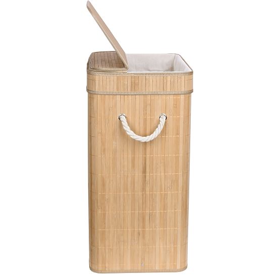 Panier à linge en bambou avec couvercle SOREN 80L naturel