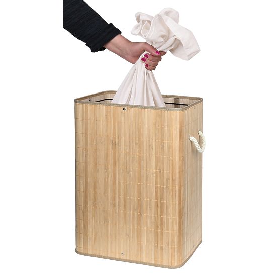 Panier à linge en bambou avec couvercle SOREN 80L naturel