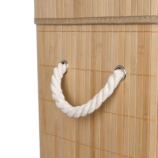 Panier à linge en bambou avec couvercle SOREN 80L naturel