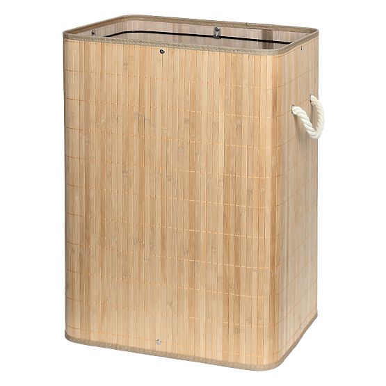 Panier à linge en bambou avec couvercle SOREN 80L naturel