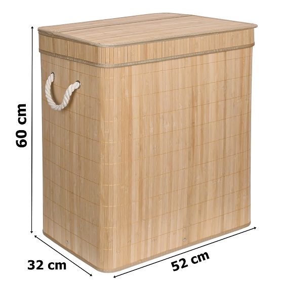 Panier à linge en bambou Soren 2 compartiments naturel