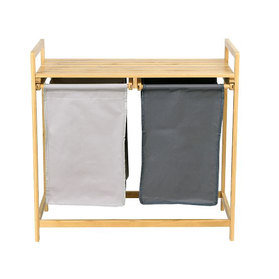 Panier à linge ou à jouets en bambou HANOI 2 compartiments DUO COULEUR