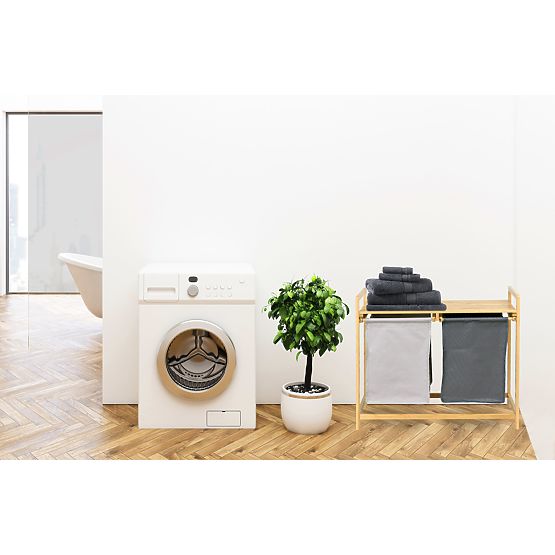 Panier à linge ou à jouets en bambou HANOI 2 compartiments DUO COULEUR