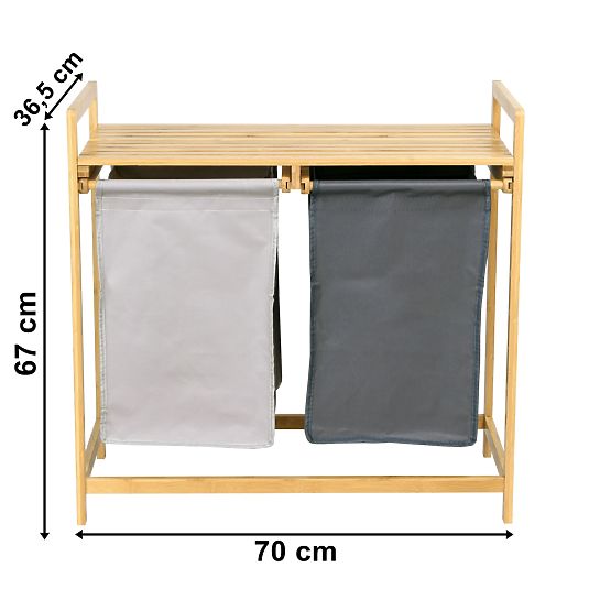 Panier à linge ou à jouets en bambou HANOI 2 compartiments DUO COULEUR