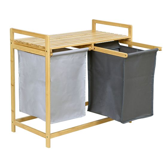 Panier à linge ou à jouets en bambou HANOI 2 compartiments DUO COULEUR